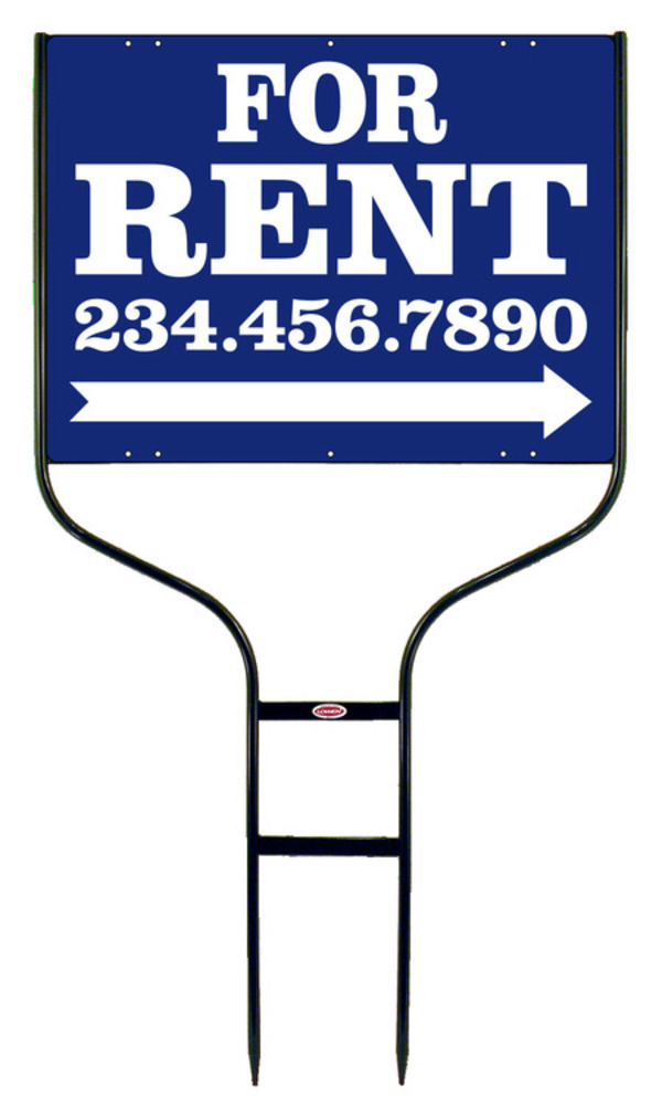 For Rent Round Rod Sign Units with Large, Bold Text, 18h x 24w, Black